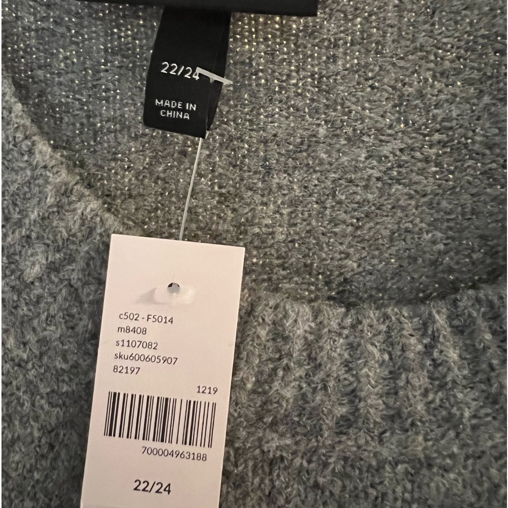 Lane Bryant grey sweater with silver buttons
